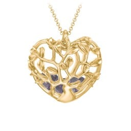 Family Tree Caged Heart Pendant