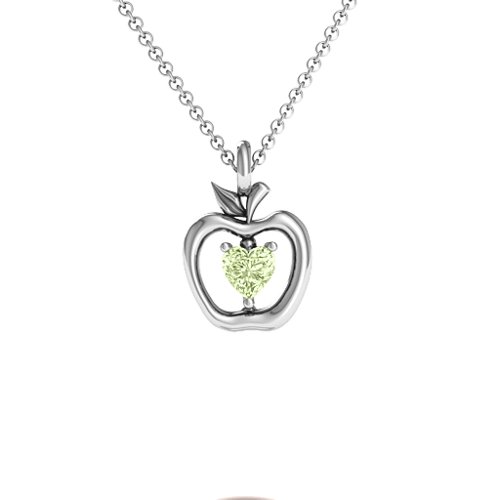 An Apple A Day Pendant – Sterling Silver with Peridot