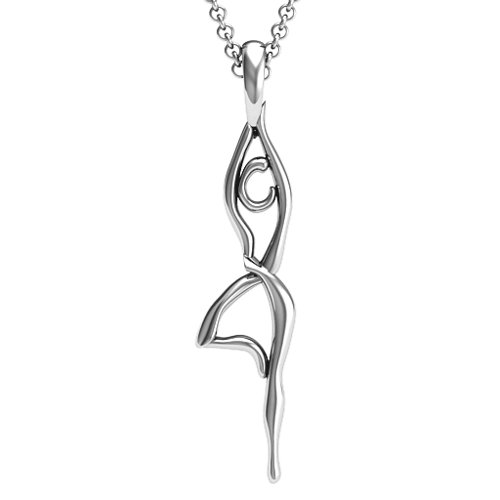 Tree Pose Yoga Pendant – Sterling Silver