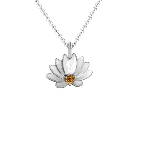 Spiritual Lotus Pendant – Sterling Silver with Citrine