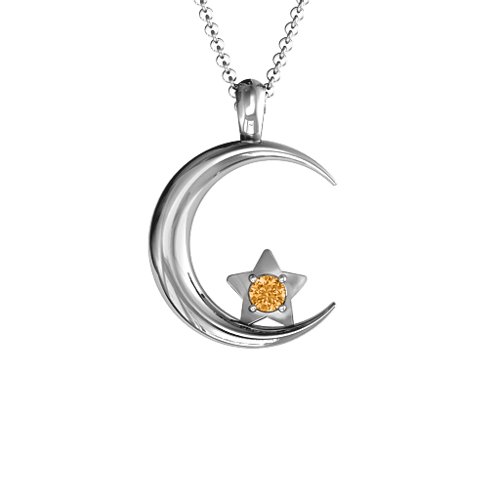 Moonlight Love Pendant – Sterling Silver with Citrine