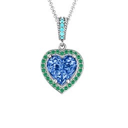 Sparkling Heart Halo Pendant