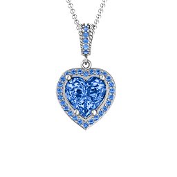 Sparkling Heart Halo Pendant