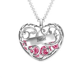 Fancy Filigree Engravable Cage Heart Pendant