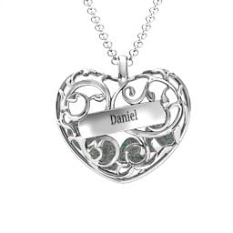 Fancy Filigree Engravable Cage Heart Pendant