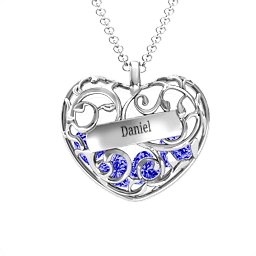 Fancy Filigree Engravable Cage Heart Pendant