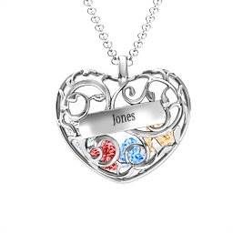 Fancy Filigree Engravable Cage Heart Pendant