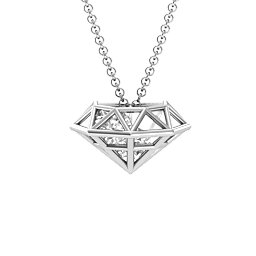 Flat Back Diamond Cage Pendant With 1 - 3 Gemstones