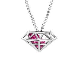 Flat Back Diamond Cage Pendant With 1 - 3 Gemstones