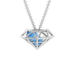 Flat Back Diamond Cage Pendant With 1 - 3 Gemstones