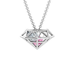 Flat Back Diamond Cage Pendant With 1 - 3 Gemstones