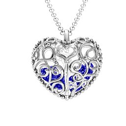 Filigree Lock & Key Heart Cage Pendant