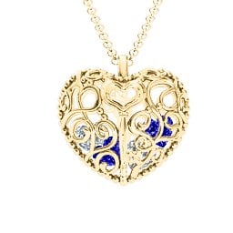 Filigree Lock & Key Heart Cage Pendant
