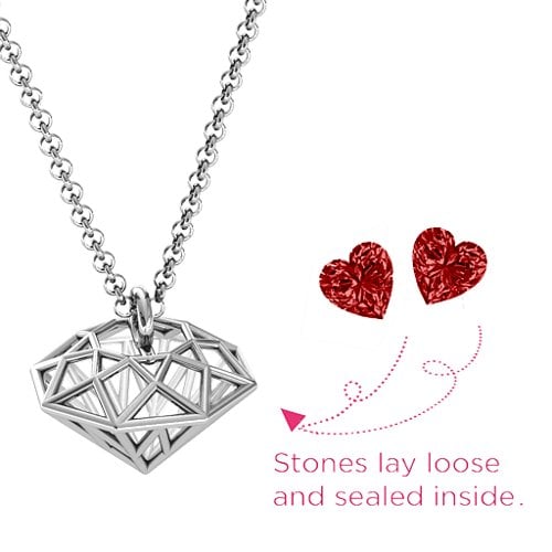 Diamond Cage Pendant with 1 - 4 Gemstones
