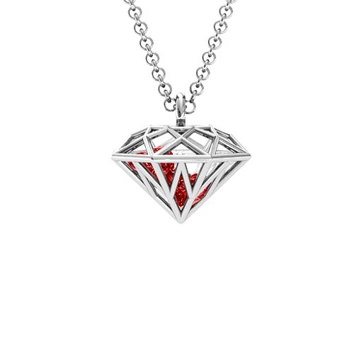 Diamond Cage Pendant with 1 - 4 Gemstones – Sterling Silver with Garnet