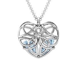 Celtic Trinity Knot Caged Heart Pendant