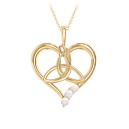 Eternal Love Celtic Trinity Knot Pendant with 1-3 Stones