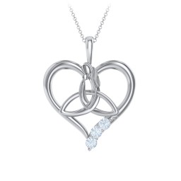 Eternal Love Celtic Trinity Knot Pendant with 1-3 Stones
