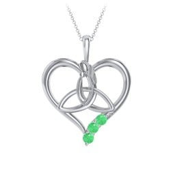 Eternal Love Celtic Trinity Knot Pendant with 1-3 Stones