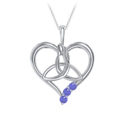Eternal Love Celtic Trinity Knot Pendant with 1-3 Stones
