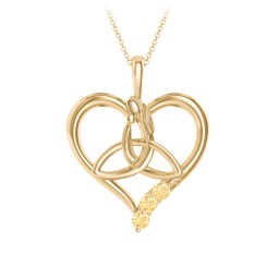 Eternal Love Celtic Trinity Knot Pendant with 1-3 Stones
