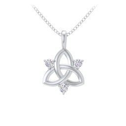 Three Stone Classic Celtic Trinity Knot Pendant