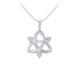 Three Stone Classic Celtic Trinity Knot Pendant