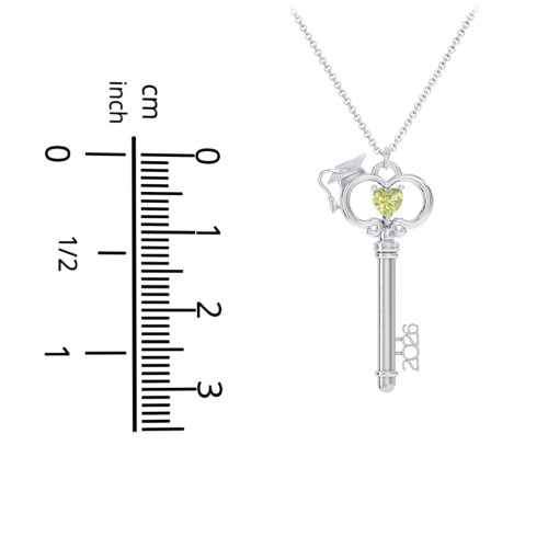 Graduation Key Pendant – 18K Gold Plated Silver with Blue Sapphire