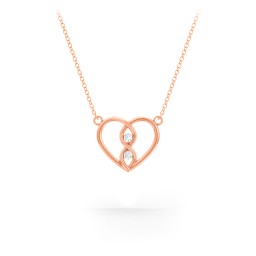 Entwined Infinity Heart Necklace in 10K Solid Rose Gold