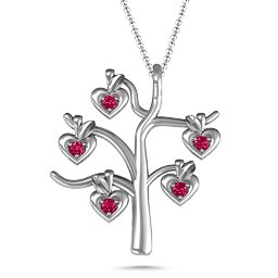 Tree Of Hearts 5-Stone Family Tree Necklace
