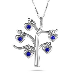 Tree Of Hearts 5-Stone Family Tree Necklace