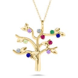 Family Forever 10-Stone Family Tree Necklace