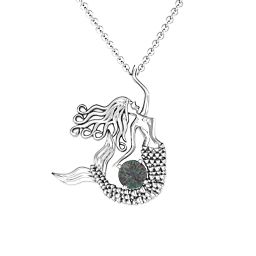 Majestic Mermaid Necklace in 925 Sterling Silver with Alexandrite
