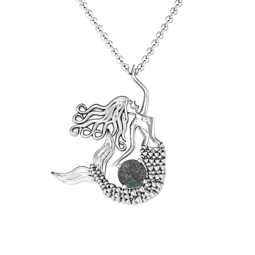 Majestic Mermaid Necklace – Sterling Silver with Alexandrite