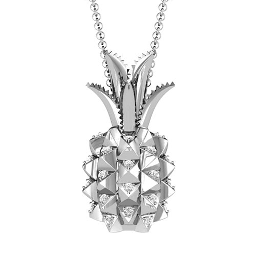 Pretty In Pineapple Necklace – Sterling Silver with White Premium Zirconia
