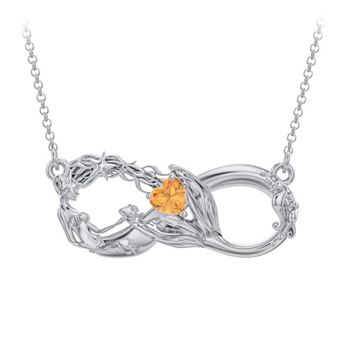Magical Mermaid Infinity Necklace – Sterling Silver with Citrine