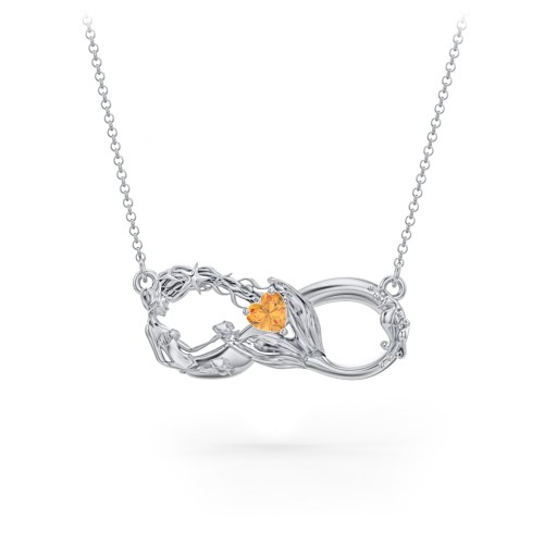 Magical Mermaid Infinity Necklace – Sterling Silver with Citrine