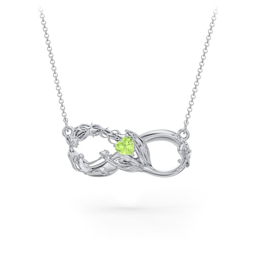 Magical Mermaid Infinity Necklace – Sterling Silver with Peridot