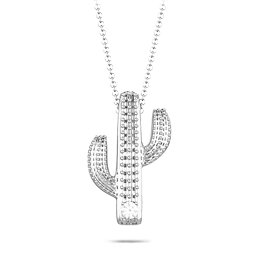 Cutesy Cactus Necklace in 925 Sterling Silver