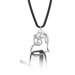 A Heart to Love Triple Stone Eyeglasses Pendant