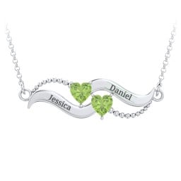 Hearts on a Wave Pendant