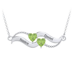 Hearts on a Wave Pendant