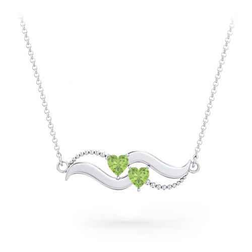 Hearts on a Wave Pendant