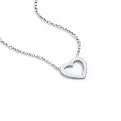 Sterling Silver Cutout Heart Pendant