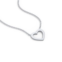 Sterling Silver Cutout Heart Pendant