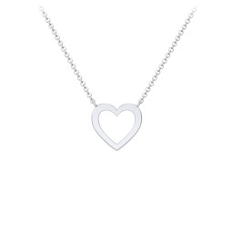 Sterling Silver Cutout Heart Pendant in 925 Sterling Silver