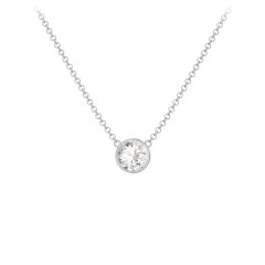Sterling Silver Cubic Zirconia Solitaire Pendant