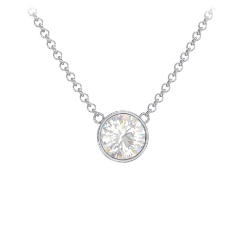 Sterling Silver Cubic Zirconia Solitaire Pendant – Sterling Silver
