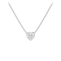 Sterling Silver Cubic Zirconia Solitaire Heart Pendant