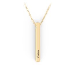 Vertical 3D Bar Necklace with Engraving